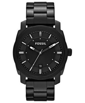 Fossil - Men's Machine Black Tone Stainless Steel Bracelet Watch 42mm FS4775
