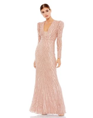 Mac Duggal - Sequin V-Neck Gown