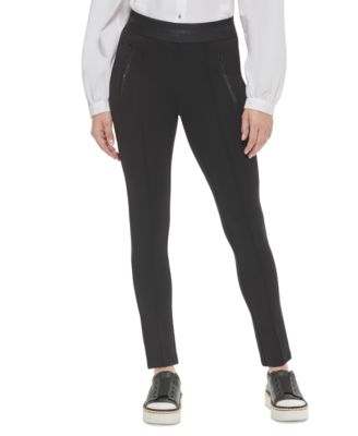 KARL LAGERFELD PARIS - Women's Zip-Detail Pull-On Pants
