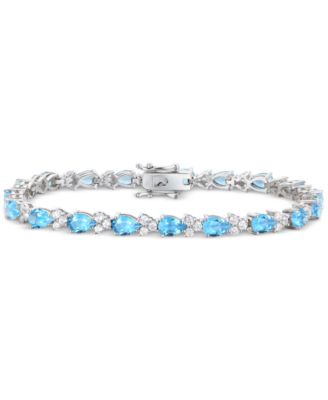 Macy's - Amethyst (6-7/8 ct. t.w.) & Lab-Grown White Sapphire (2-1/2 ct. t.w.) Link Bracelet in Sterling Silver (Also in Blue Topaz, Peridot, Garnet, & Citrine)