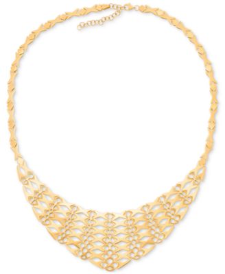 Macy's - Graduated Openwork Statement Necklace in 14k Gold-Plated Sterling Silver, 17" + 2"