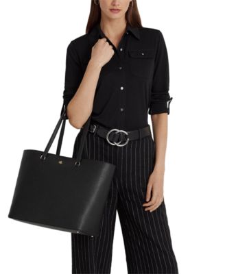 Lauren Ralph Lauren - Karly Crosshatch Leather Large Tote