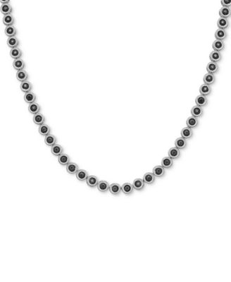 Macy's - Men's Black Diamond 22" Tennis Necklace (5 ct. t.w.) in Sterling Silver