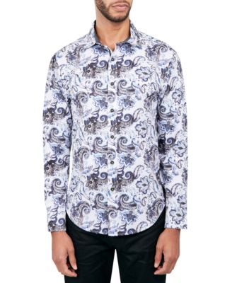 Society of Threads - Men's Regular-Fit Non-Iron Performance Stretch Paisley Button-Down Shirt