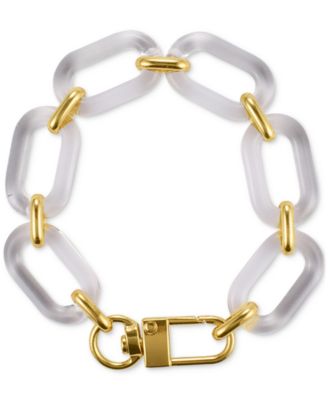 ADORNIA - 14k Gold-Plated Lucite Statement Chain Bracelet