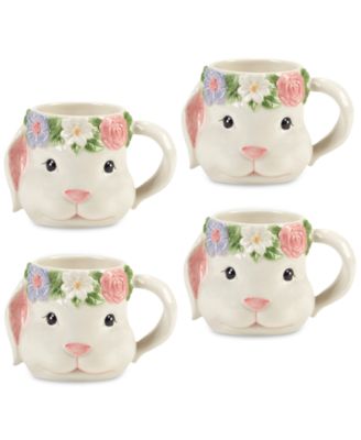 Certified International - Easter 3-D Bunny Mugs, Set of 4