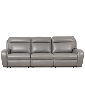 Furniture - Sheeler 3-Pc. Faux Leather Sectional with 3 Power Motion Chairs