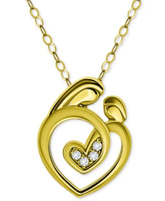 Giani Bernini - Cubic Zirconia Mother & Child Pendant Necklace, 16" + 2" extender