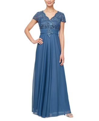 Alex Evenings - Petite Sequin Embroidered-Lace Gown