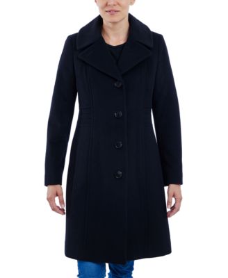 Anne Klein - Women's Single-Breasted Notched-Collar Coat