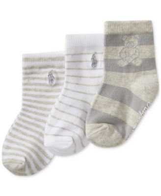 Polo Ralph Lauren - Baby Striped Bear Socks, Pack of 3