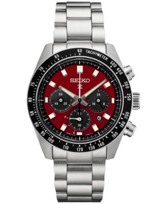 Seiko - Men's Chronograph Solar Prospex Speedtimer Stainless Steel Bracelet Watch 41mm - U.S. Special Edition