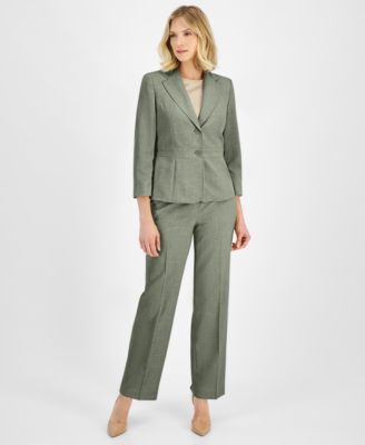 Le Suit - Two-Button Inset Jacket Extended-Tab Waist Pantsuit, Regular & Petite
