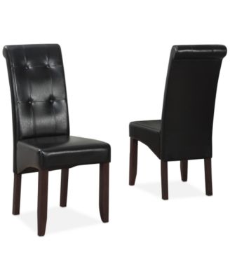 Simpli Home - Set of 2 Tufted Fabric Parson Chairs, Direct Ship