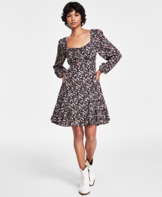 Lucky Brand - Women's Flirty Flouncey Floral-Print Mini Dress