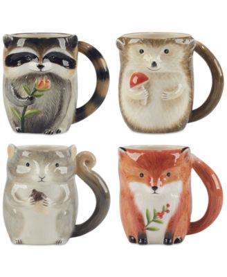 Certified International - Woodland Critters 3-D Mugs, Set of 4