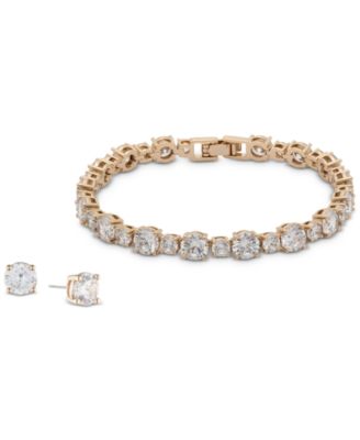 Givenchy - Cubic Zirconia Tennis Bracelet & Stud Earrings Set