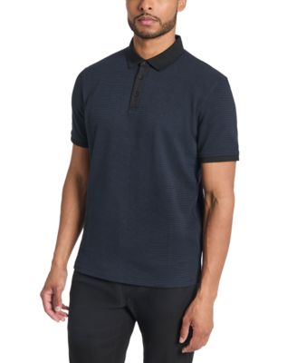 Kenneth Cole - Men's Slim-Fit 4-Way Stretch Textured-Knit Polo Shirt