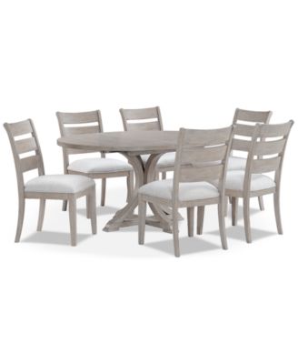 Furniture - Sadie 7-Pc. Round Dining Set (Table & 6 Ladder Back Chairs)