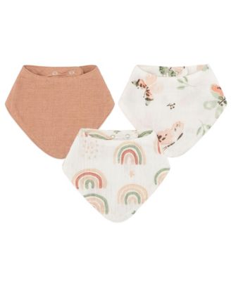 Crane Baby - Infants Parker Rainbow/Butterfly Muslin Bib, 3-Pc. Set