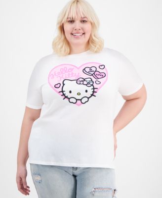 Love Tribe - Trendy Plus Size Hello Kitty Heart T-Shirt
