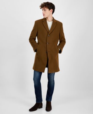 Nautica - Men's Classic/Regular Fit Wool/Cashmere Blend Solid Overcoat
