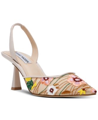 Steve Madden - Women's Finlee Pointed-Toe Kitten-Heel Slingback Pumps