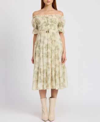 En Saison - Women's Leighton Off-The-Shoulder Midi Dress