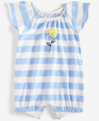First Impressions - Baby Girls Bold Stripe Flower Sunsuit