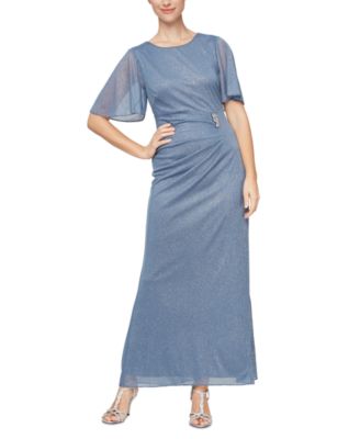 SL Fashions - Women's Glitter Mesh Embellished Gown
