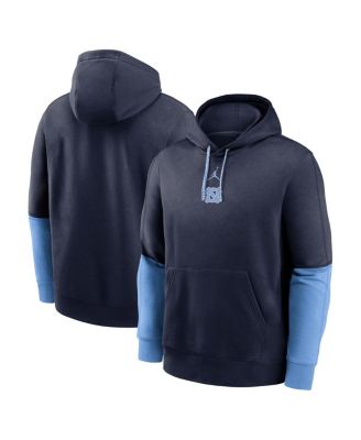 Jordan - Men's Navy/Light Blue North Carolina Tar Heels 2024 Sideline Club Pullover Hoodie