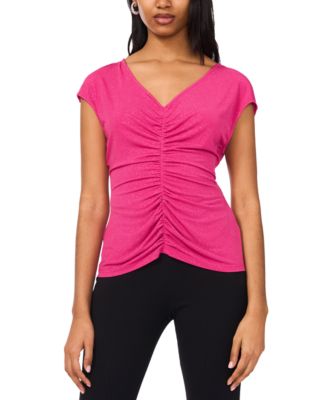 MSK - Women's Ruched-Front Dolman-Sleeve Top