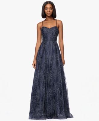 Blondie Nites - Juniors' Glitter-Dot Sweetheart-Neck Gown