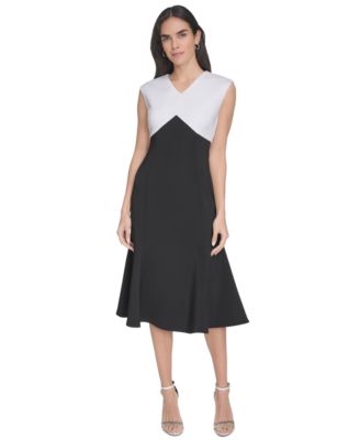 Calvin Klein - Women's Colorblocked A-Line Dress