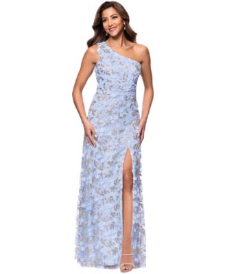 XSCAPE - Women's Embellished One-Shoulder Side-Slit Gown