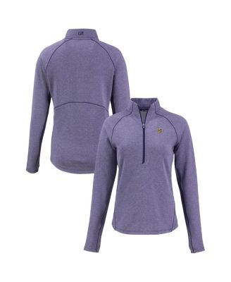 Cutter & Buck - Women's Cutter Buck Heather Purple Minnesota Vikings Peshastin Eco Fleece Tri-Blend Raglan Half-Zip Jacket