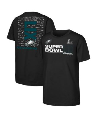 Fanatics - Big Boys and Girls Black Philadelphia Eagles Super Bowl LIX Champions Roster T-Shirt