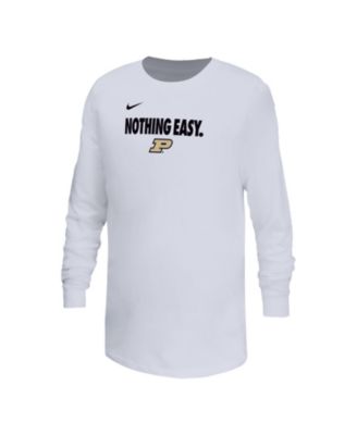 Nike - Big Boys and Girls White Purdue Boilermakers 2025 Legend Bench Long Sleeve T-Shirt