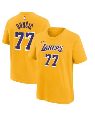 Nike - Big Boys and Girls Luka Doncic Gold Los Angeles Lakers Player Name Number T-Shirt