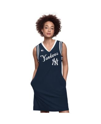 Starter - Women's Navy New York Yankees Fast Track Sneaker V-Neck Dress