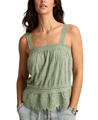 Lucky Brand - Women's Embroidered Cotton Sleeveless Top