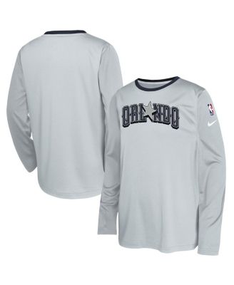 Nike - Big Boys and Girls Gray Orlando Magic 2024/25 City Edition Pregame Performance Long Sleeve Shooting T-Shirt