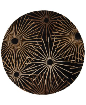 Livabliss - Forum FM-7090 Black 6' Round Area Rug