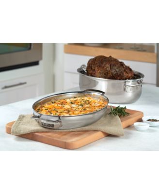 Viking - Metal Induction-Safe 8.5-Qt. 3-in-1 Oval Roaster with Lid & Rack