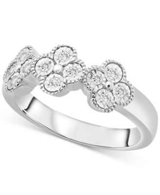 Macy's - Diamond Quatrefoil Ring (1/6 ct. t.w.) in Sterling Silver