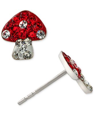 Giani Bernini - Crystal Mushroom Stud Earrings in Sterling Silver