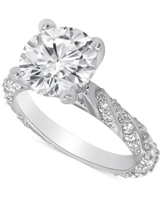 Badgley Mischka - Certified Lab Grown Diamond Solitaire Twist Engagement Ring (3-1/2 ct. t.w.) in 14k Gold