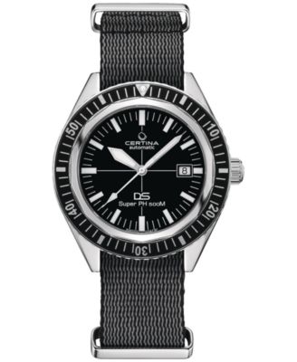 Certina - Men's Swiss Automatic DS Super PH500M Black Synthetic Strap Watch 43mm