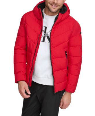 Calvin Klein - Men's Stretch Chevron Hooded Jacket