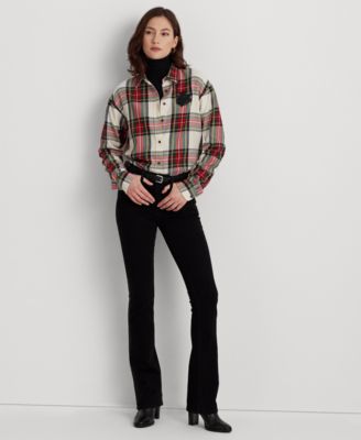 Lauren Ralph Lauren - Women's Checked Plaid Shirt, Turtleneck Sweater & Boot Jeans